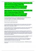 VATI Pharm, Pharmacology 2019 ATI, RN VATI Pharmacology 2024-25, Pharmacology ATI Proctored 288 complete solutions A+ GRADED