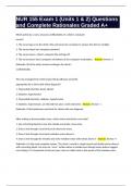 NUR 155 Exam 1 (Units 1 & 2) Questions and Complete Rationales Graded A+.