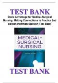 TEST BANK FOR Davis Advantage for Medical-Surgical Nursing: Making Connections to Practice 2nd Edition by Janice J. Hoffman , ISBN: 9780803677074 All Chapters Verified|| Guide A+