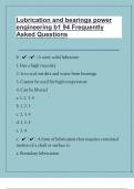 Lubrication and bearings power engineering b1 94 Frequently Asked Questions With Correct Answers|40 Pages