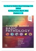 Test Bank for Robbins Basic Pathology 11th Edition  by Vinay Kumar, Abul K. Abba  Chapters 1 - 24 