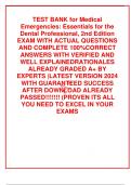 TEST BANK for Medical Emergencies: Essentials for the Dental Professional, 2nd Edition EXAM WITH ACTUAL QUESTIONS AND COMPLETE 100%CORRECT ANSWERS WITH VERIFIED AND WELL EXPLAINEDRATIONALES ALREADY GRADED A+ BY EXPERTS |LATEST VERSION 2024 WITH GUARANTEED