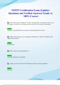 OTFIT Certification Exam (2024/ 2025 Update) Questions and Verified Answers| Grade A| 100% Correct