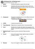 AP Biology Unit 1, AP Biology Unit 2 Exam Questions and Answers 100% Correct with complete solution