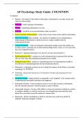 AP Psychology Study Guide - COGNITION