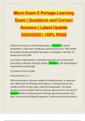 Micro Exam 5 Portage Learning Exam | Questions and Correct Answers | Latest Update 2024/2025 | 100% PASS