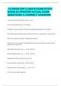 Y FLORIDA DW CLASS B EXAM STUDY GUIDE -2 UPDATED ACTUAL