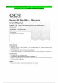 OCR AS Level History A Y243/01 The French Revolution and the rule of  Napoleon 1774–1815 Paper & Marking Scheme