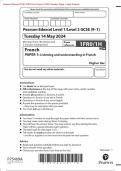 Pearson Edexcel GCSE 1FR0/1H In French (1FR0) Paper 1H Listening and understanding in French Merged Question Paper + Mark Scheme + Recording