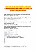 IAHCSMM EXAM FOR CENTRAL SERVICES STERILE TECHNICIAN CERTIFICATION EXAM QUESTIONS AND ANSWERS