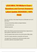 LSUS MHA 706 Midterm Exam | Questions and Correct Answers | Latest Update 2024/2025 | 100% PASS