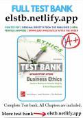 Test Bank for BusinessTáEthics 6th Edition Hartman