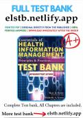 Test Bank for Essentials of Health Information Management Principles and Practices 3rd Edition Bowie