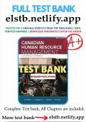 Test Bank and Solution Manual for Canadian Human Resource Management 12th Canadian Edition;9781259654923; by Hermann Schwind.