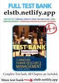 Test Bank and Solution Manual for Canadian Human Resource Management 13th Canadian Edition;9781259654923; by Hermann Schwind.