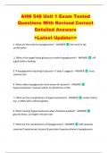 AHN 548 Unit 1 Exam Tested  Questions With Revised Correct  Detailed Answers   >Latest Update>>