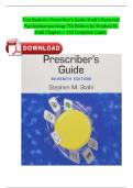 Test Bank For Prescriber's Guide: Stahl's Essential Psychopharmacology 7th Edition By Stephen M. Stahl 9781108926010 Chapter 1-152 Complete Guide A+ Latest Newest Version 