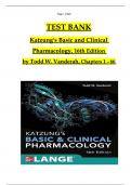 TEST BANK For Katzung's Basic and Clinical Pharmacology, 16th Edition By {Todd W. Vanderah, 2024,} Verified Chapters 1 - 66, Complete Newest Version