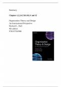 New summary 2024 - Organization Theory & Design - An International Perspective - 4th edition Richard L. Daft - Chapters 1,2,3,4,7,8,9,10,11, 12