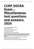 CCRP SOCRA Exam – Miscellaneous test questions and answers 2024.