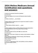 2024 Molina Medicare Annual Certification test questions and answers.