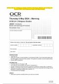 OCR GCSE (9–1) Religious Studies J625/01 Christianity Beliefs and teachings & Practices MAY 2024 Question Paper and Mark Scheme