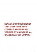 NEVADA CCW PROFICIENCY TEST QUESTIONS  WITH CORRECT ANSWERS ALL VERIFIED BY AN EXPERT  A+ GRADED (LATEST UPDATE)