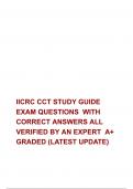 IICRC CCT STUDY GUIDE EXAM QUESTIONS  WITH CORRECT ANSWERS ALL VERIFIED BY AN EXPERT  A+ GRADED (LATEST UPDATE)