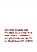 IICRC OCT COURSE 2023 PRACTICE EXAM QUESTIONS  WITH CORRECT ANSWERS ALL VERIFIED BY AN EXPERT  A+ GRADED (LATEST UPDATE)