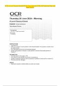 OCR A Level Classical Greek H444/04 Verse Literature JUNE 2024 Question Paper and Mark Scheme