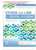 Test Bank for Ethics and Law in Dental Hygiene 4th Edition by Kristin Minihan-Anderson