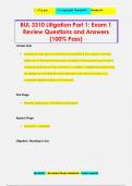 BUL 3310 Litigation Part 1: Exam 1  Review Questions and Answers (100% Pass)