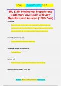 BUL 3310: Intellectual Property and  Trademark Law: Exam 3 Review Questions and Answers (100% Pass)