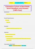 Champions School of Real Estate  Terms Questions and Answers (100% Pass)