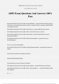 AHFI Exam Questions And Answers 100% Pass