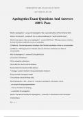 Apologetics Exam Questions And Answers 100% Pass