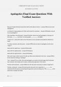 Apologetics Final Exam Questions With Verified Answers