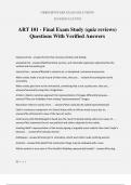 ART 101 - Final Exam Study (quiz reviews) Questions With Verified Answers