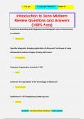 Introduction to Sono Midterm  Review Questions and Answers (100% Pass)