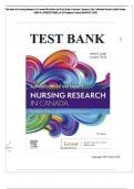 Test bank for Nursing Research in Canada 5th Edition by Mina Singh, Cherylyn Cameron, Geri Lobiondo Wood & Judith Haber, ISBN No; 9780323778985, all 20 Chapters Covered (NEWEST 2024)