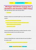 Michigan SOS Drivers License Test Questions and Answers (100% Pass)