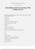 Bodybuilding Final Exam Questions With Verified Answers