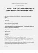 CLR 110 - Clarity Data Model Fundamentals Exam Questions And Answers 100% Pass