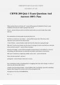 CRWR 200 Quiz 1 Exam Questions And Answers 100% Pass