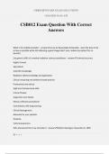 CSB012 Exam Question With Correct Answers