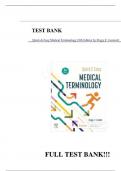 Test Bank - for Quick & Easy Medical Terminology 10th Edition by Peggy C. Leonard, All Chapters | Complete Solution | Guide A+.