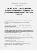 DH244 Chapter 3 Theories of Disease Progression, Epidemiology of Disease of the Periodontium. Exam Questions With Correct Answers