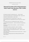 Diamond Essentials GEM 130 Questionnaire Study Guide Exam Questions With Verified Answers