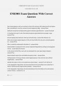 ENR3001 Exam Questions With Correct Answers