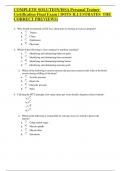 COMPLETE SOLUTION/ISSA Personal Trainer Certification Final Exam [ DOTS ILLUSTRATES  THE CORRECT PREVIEWS]